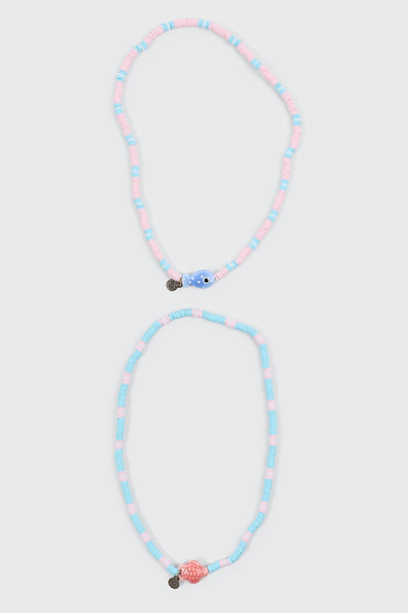 2-Pack Turtle & Fish Necklaces