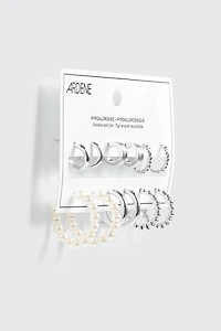 Lot de 6 paires d'anneaux variés