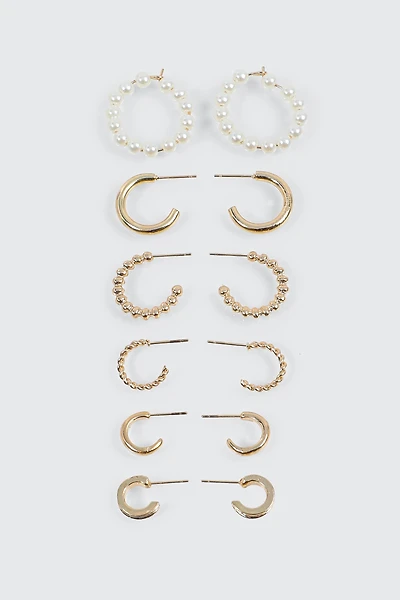 6-Pack Mixed Hoop Earrings