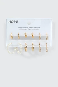 Lot de 6 paires d'anneaux variés