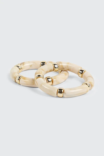Lot de 2 bracelets extensibles effet marbre
