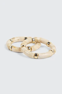 Lot de 2 bracelets extensibles effet marbre