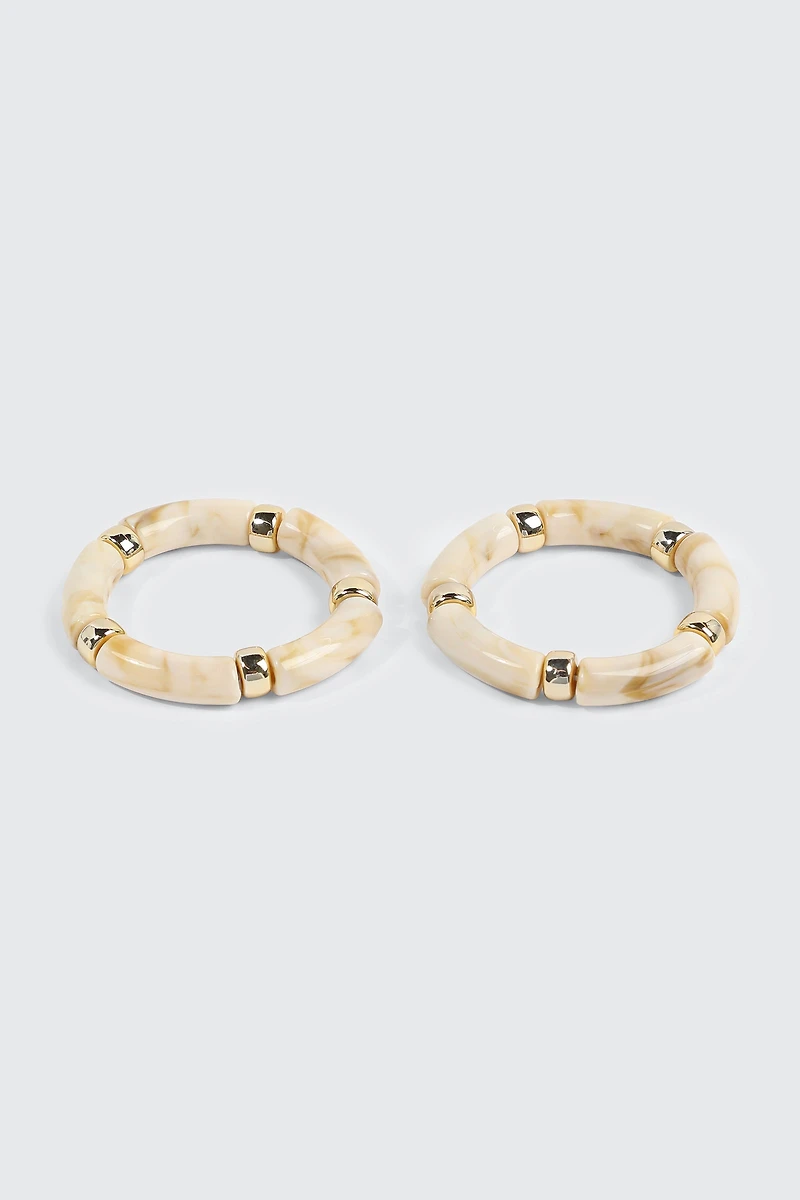 2-Pack Marble Stretch Bracelets