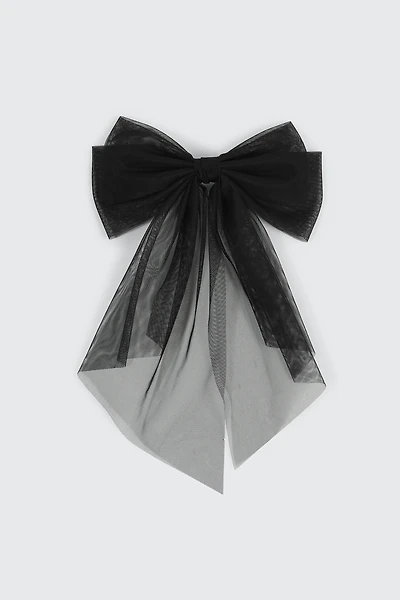 Barrette boucle en tulle surdimensionnée