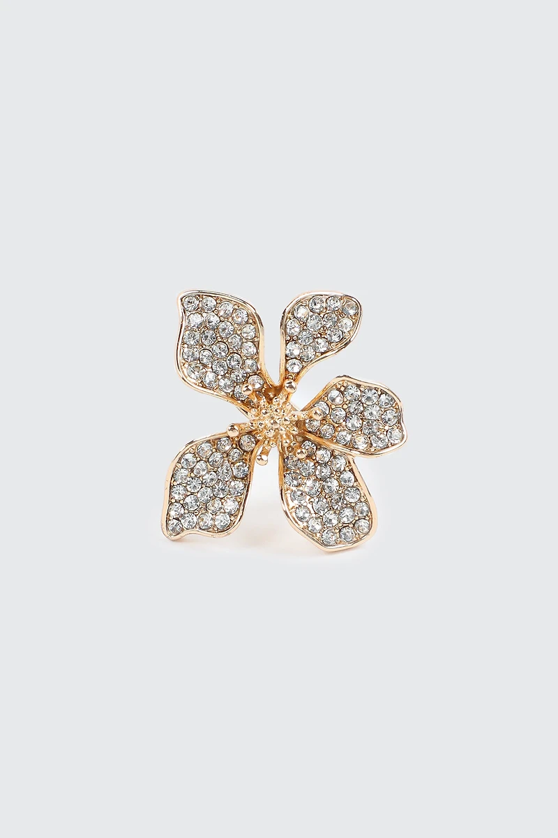 Embellished Hibiscus Ring