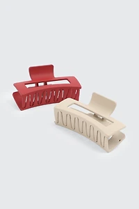 Duo de pinces à cheveux rectangulaires ajourées