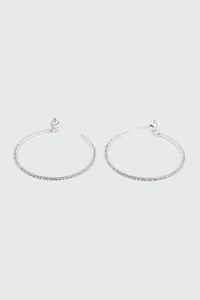Large Rhinestone Hoop Earrings