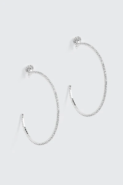Large Rhinestone Hoop Earrings