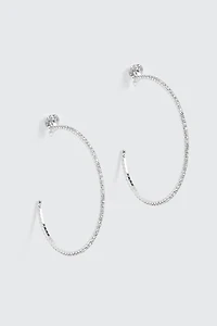 Large Rhinestone Hoop Earrings