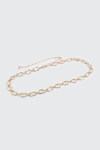 Hammered Oval Link Chain Belt
