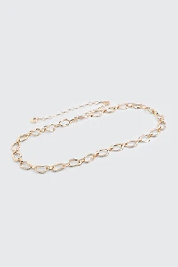 Hammered Oval Link Chain Belt