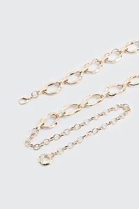 Hammered Oval Link Chain Belt