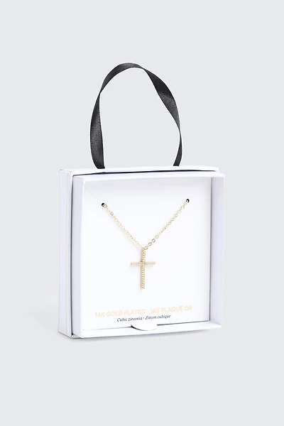 14K Gold Plated Cross Necklace