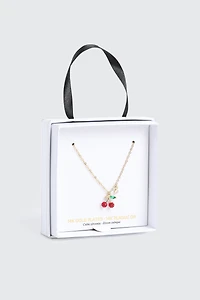 Collier cerise plaqué or 14K