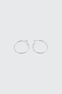 14K White Gold Plated Hoop Earrings