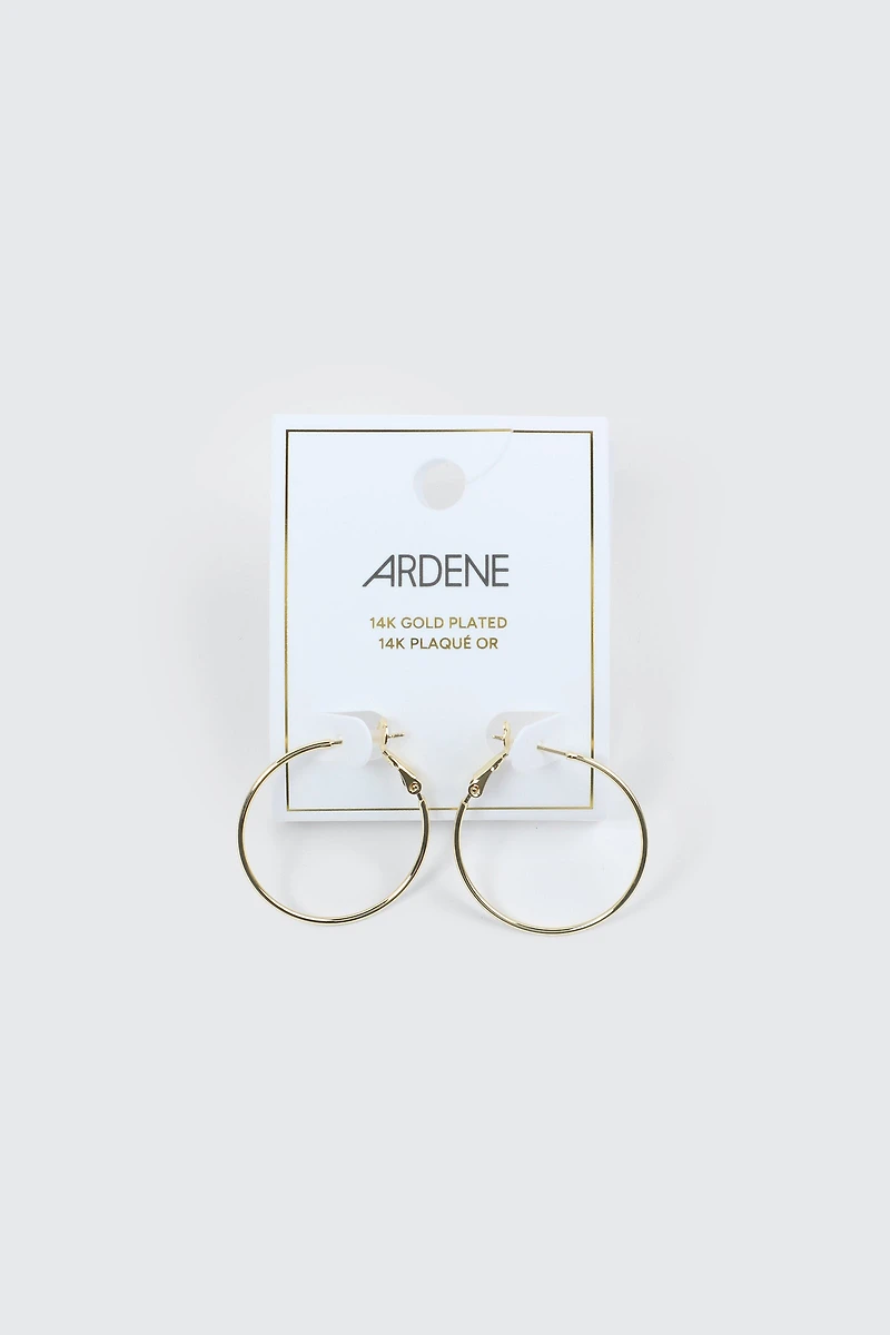 14K Gold Plated Hoop Earrings