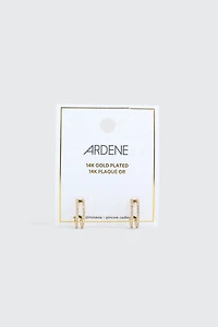 14K Gold Plated Two-Row Hoop Earrings