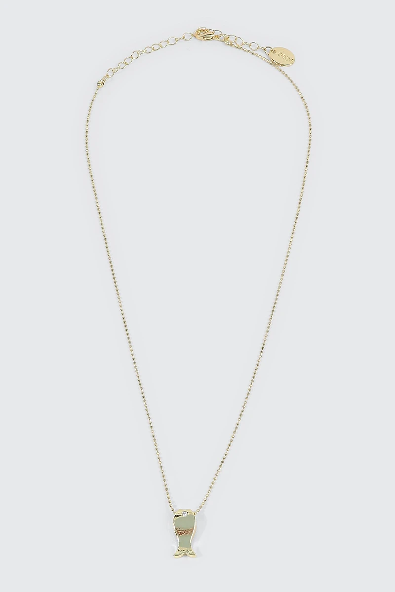14K Gold Plated Fish Necklace