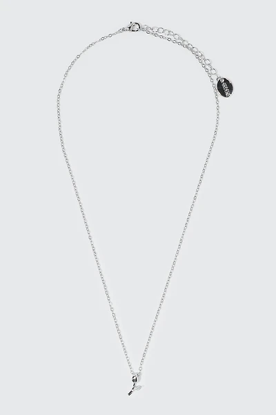 Collier tulipe plaqué or blanc 14K