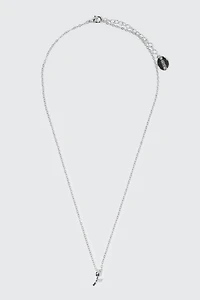 Collier tulipe plaqué or blanc 14K