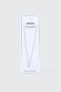 14K White Gold Plated Tulip Necklace