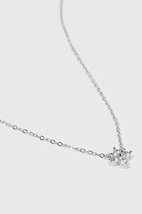 14K White Gold Plated Star Necklace