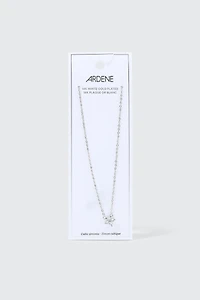 14K White Gold Plated Star Necklace