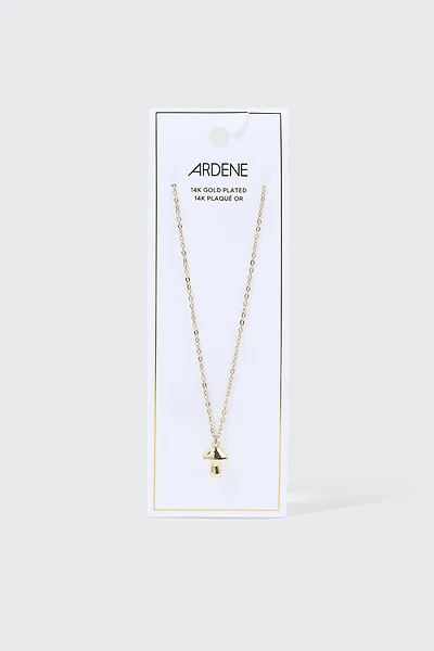 14K Gold Plated Mushroom Necklace