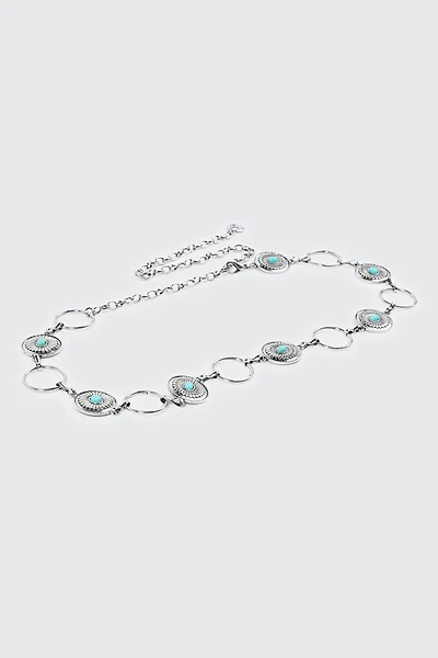 Medallion Chain Belt with Stones