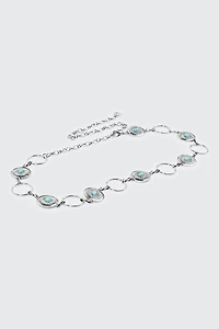 Medallion Chain Belt with Stones