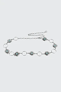 Medallion Chain Belt with Stones
