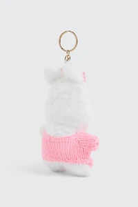 Porte-clés chien à chandail fraise