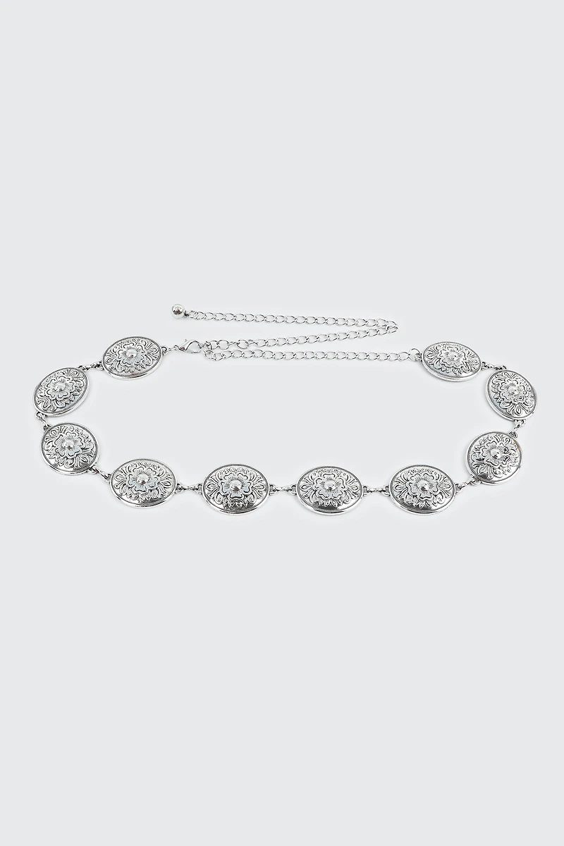 Floral Medallion Chain Belt