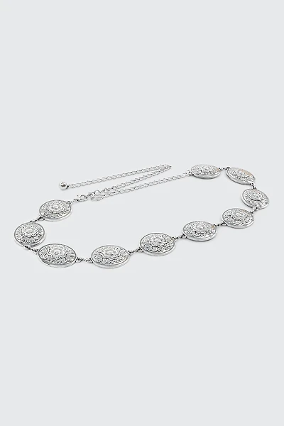 Floral Medallion Chain Belt
