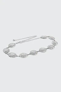 Floral Medallion Chain Belt