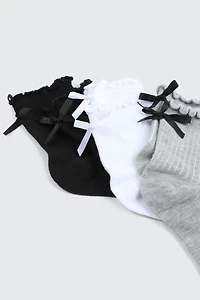 3-Pack Lettuce Edge Demi Crew Socks