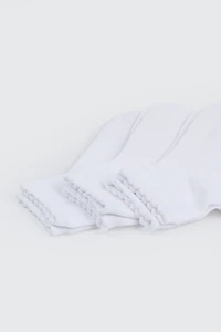 3 paires de chaussettes courtes festonnées