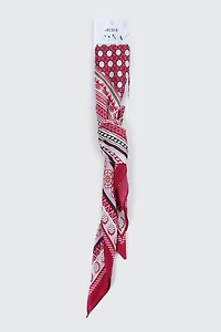 Geometric Print Square Satin Scarf