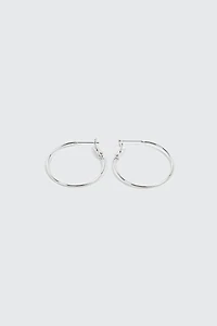 14K White Gold Plated Hoop Earrings