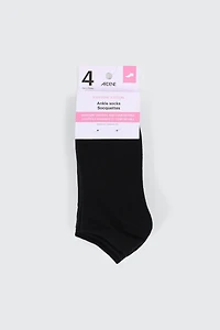 4-Pack Cotton Blend Ankle Socks