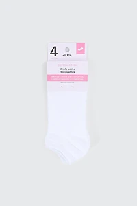 4-Pack Cotton Blend Ankle Socks