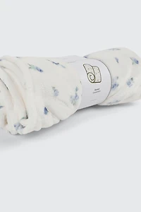 Blueberry Floral Throw Blanket