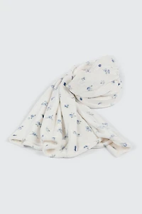 Blueberry Floral Throw Blanket
