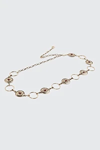 Medallion Chain Belt with Stones