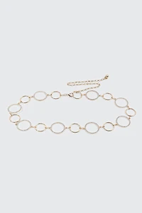 Rhinestone Ring Chain Belt