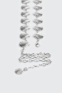 Shell Motif Chain Waist Belt