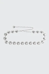 Shell Motif Chain Waist Belt