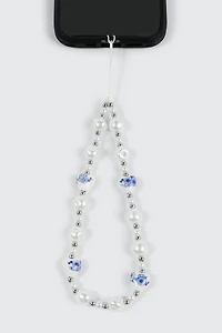Beaded Phone Charm with Pearls