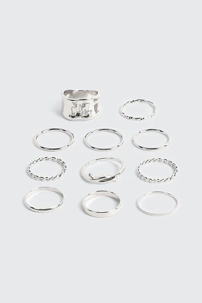 Lot de 9 bagues mixtes