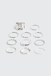 Lot de 9 bagues mixtes